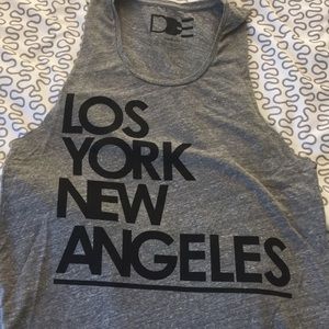 Los Angeles New York grey tank top soft loose fit